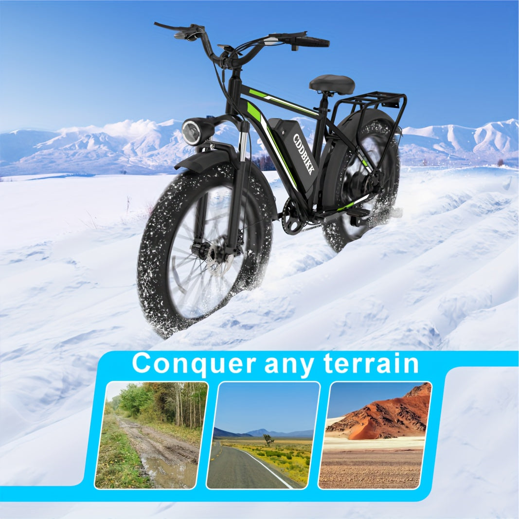 F26 Electric Bicycle，Equipped 48V 18AH Ultra-Long Life Battery，26Inch Tire and Hydraulic Brake - Suitable for Urban and Cross-Country Riding