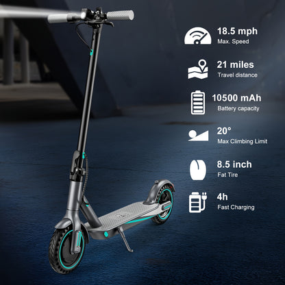 V8 Electric Scooter, 350W 10.5AH 30KM/H 8.5inch Honeycomb Tire, E Scooter For Adult