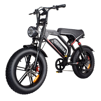 GT20 Electric Bike – 1000W Power, 50KM/H Speed, 20" Fat Tires for Thrilling Rides & 60KM Range