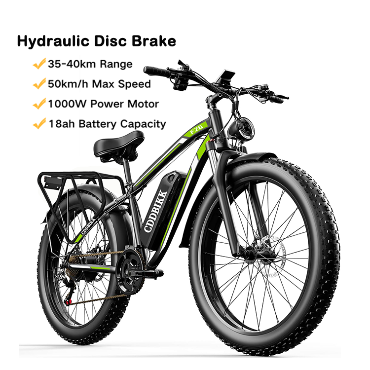 F26 Electric Bicycle，Equipped 48V 18AH Ultra-Long Life Battery，26Inch Tire and Hydraulic Brake - Suitable for Urban and Cross-Country Riding