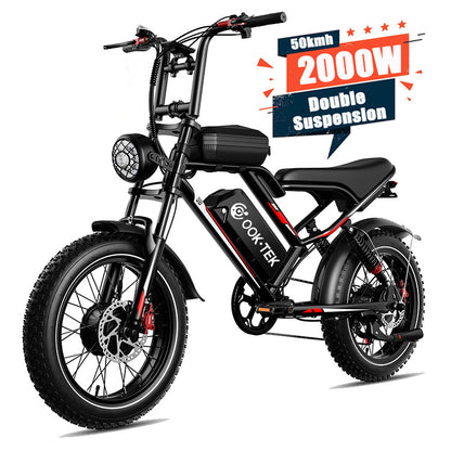 S8 Electric Bike – Unstoppable Power with 20" Fat Tires, Dual & Single Drive, 2000W Dual Motor, 1000W Single Motor, Available in Black & Brown