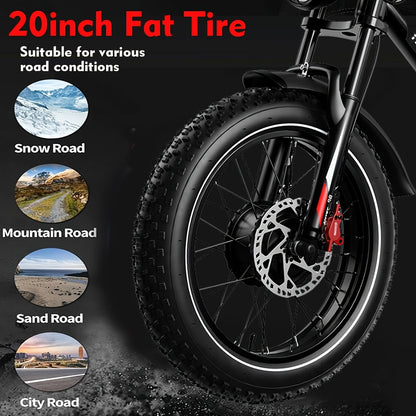 S8 Electric Bike – Unstoppable Power with 20" Fat Tires, Dual & Single Drive, 2000W Dual Motor, 1000W Single Motor, Available in Black & Brown